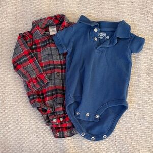 Flannel and Polo Bodysuits Set